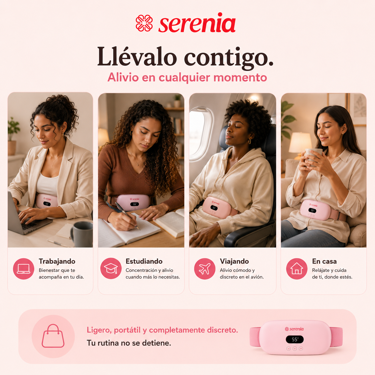 Cinturón Térmico Portátil para aliviar cólicos menstruales